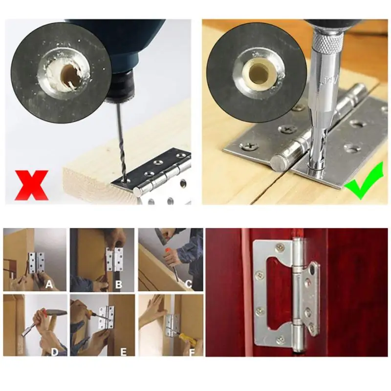 8/16 Pcs/set Self  Centering Hinge Drill Bit Door Cabinet Hinge Locating Hole Cutter Woodworking Tool HSS Center Drill Bit