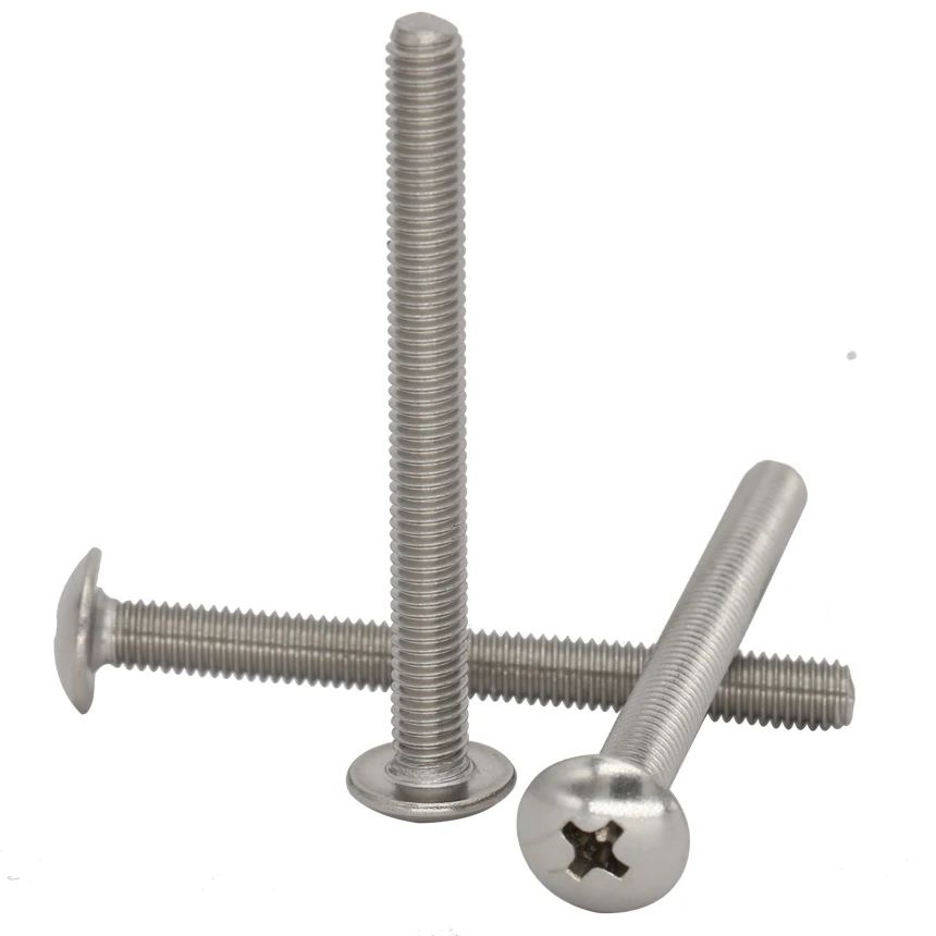 

M5 M5*12 M5x12 M5*14 M5x14 M5*18 M5x18 304 316 Stainless Steel Phillips Cross Recessed Round Truss Mushroom Head Machine Screw