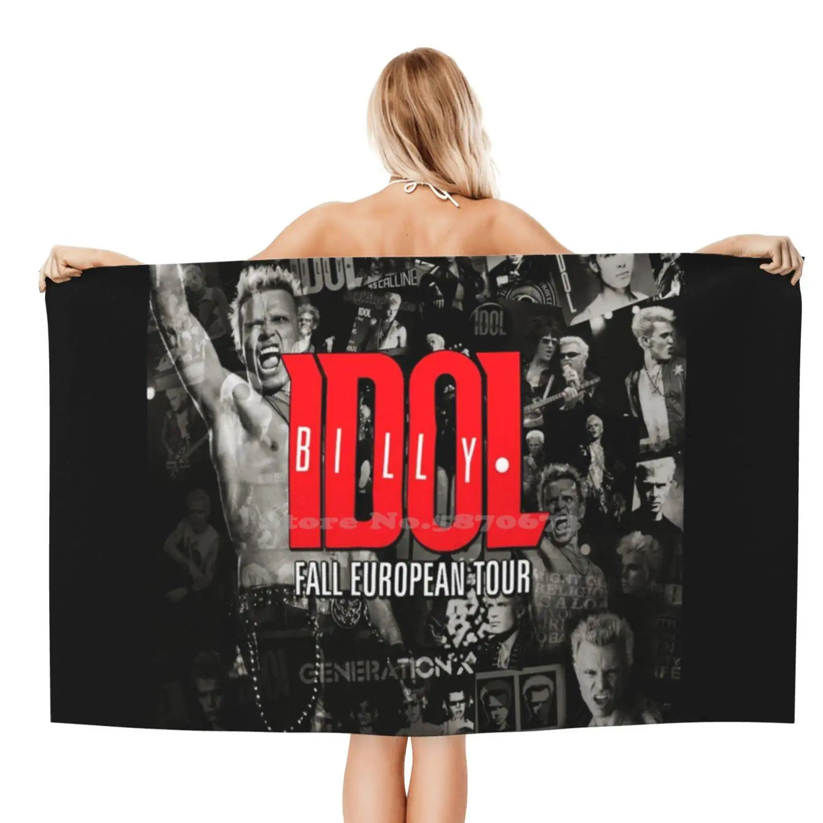 Grab It Fastt Personalized Soft Shower Towel Billy Idol Band