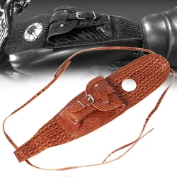 Brown Motorcycle Leather Fuel Gas Tank Bag Pad Cover Fits For Harley Sportster Iron XL 883 1200 Forty Eight Seventy Two