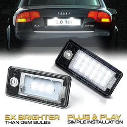 2Pcs 6000K Errore Libero Bianco Numero di Licenza LED Luce Targa Lampade Per Audi A4 B6 B7 Q7 4L A3 8P A6 C6 A5 8F A8 D3 D4 S3 S4 RS4 6