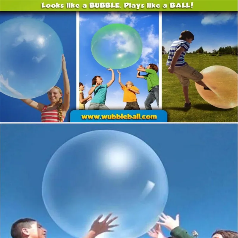Hot Selling Transparent Bubble Ball Creative Children \'s Big Light Toy Baby Bath Birthday Party Decor