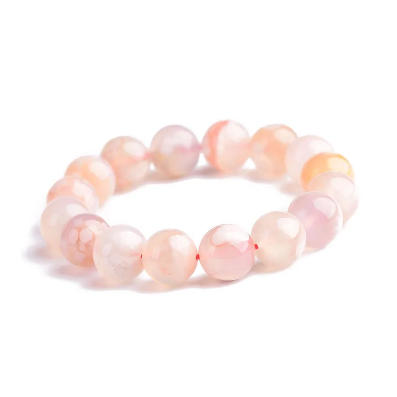 

Natural Orange Cherry Agate Clear Round Beads Bracelet 8mm 9mm 10mm 11mm 12mm 13mm 15mm Brazi Agate Women Men AAAAA
