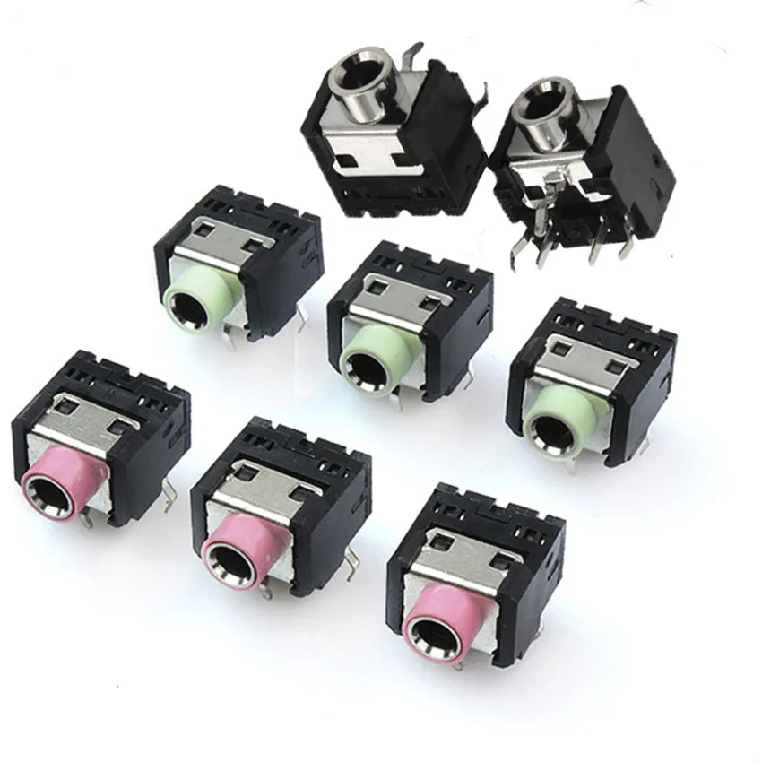 1-10Pcs PJ-306 PJ306 pj-306m 3.5mm Female 5 Pin Audio Connector With Nut DIP Stereo Headphone Jack