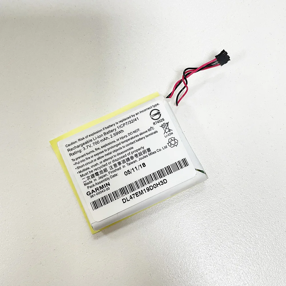 Replacement Part For GARMIN Edge 820 Edge Explore 820 Rechargeable Li-ion Battery 361-00043-00 3.7V 700mAh 2.59Wh Repair