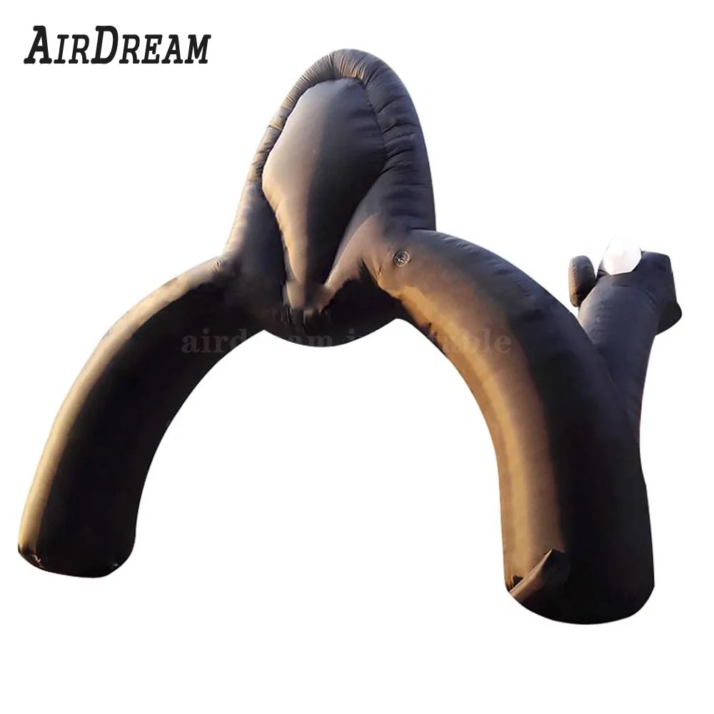 Popular inflatable halloween arch scary ghost holding a knife for halloween decoration with air blower for yard party decoration