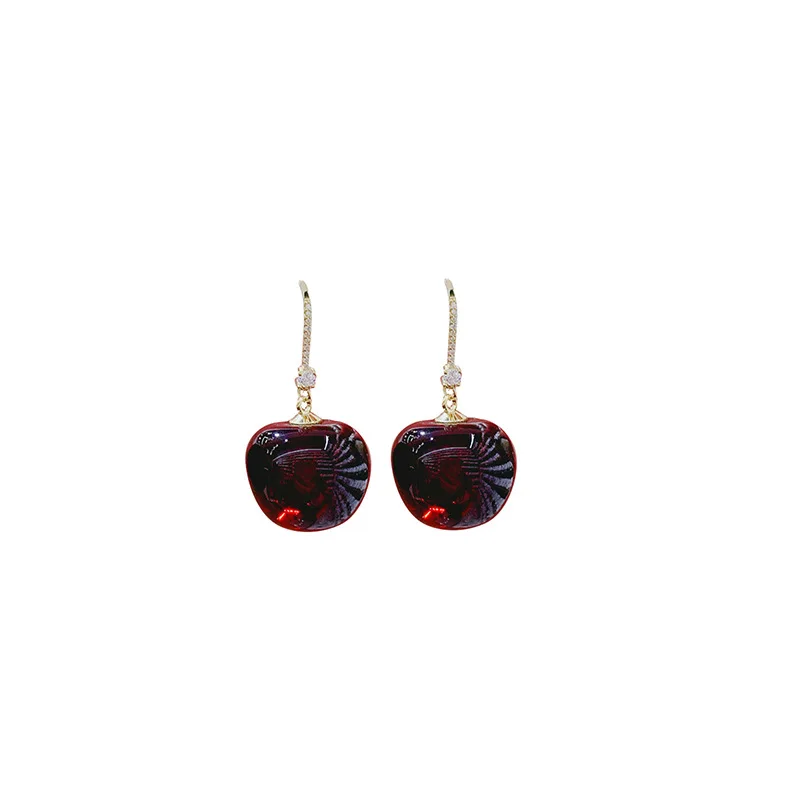 The 2022 New Red Cherry Cherry Earrings are Stylish and  Earrings For Women Korean Fashion Jewelry Design Personalized Earrings