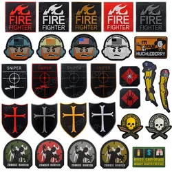 3D PVC Decorative Patches US America Fire Fighter Emblems Sniper Rubber Patch for Jackets Clothing Backpack