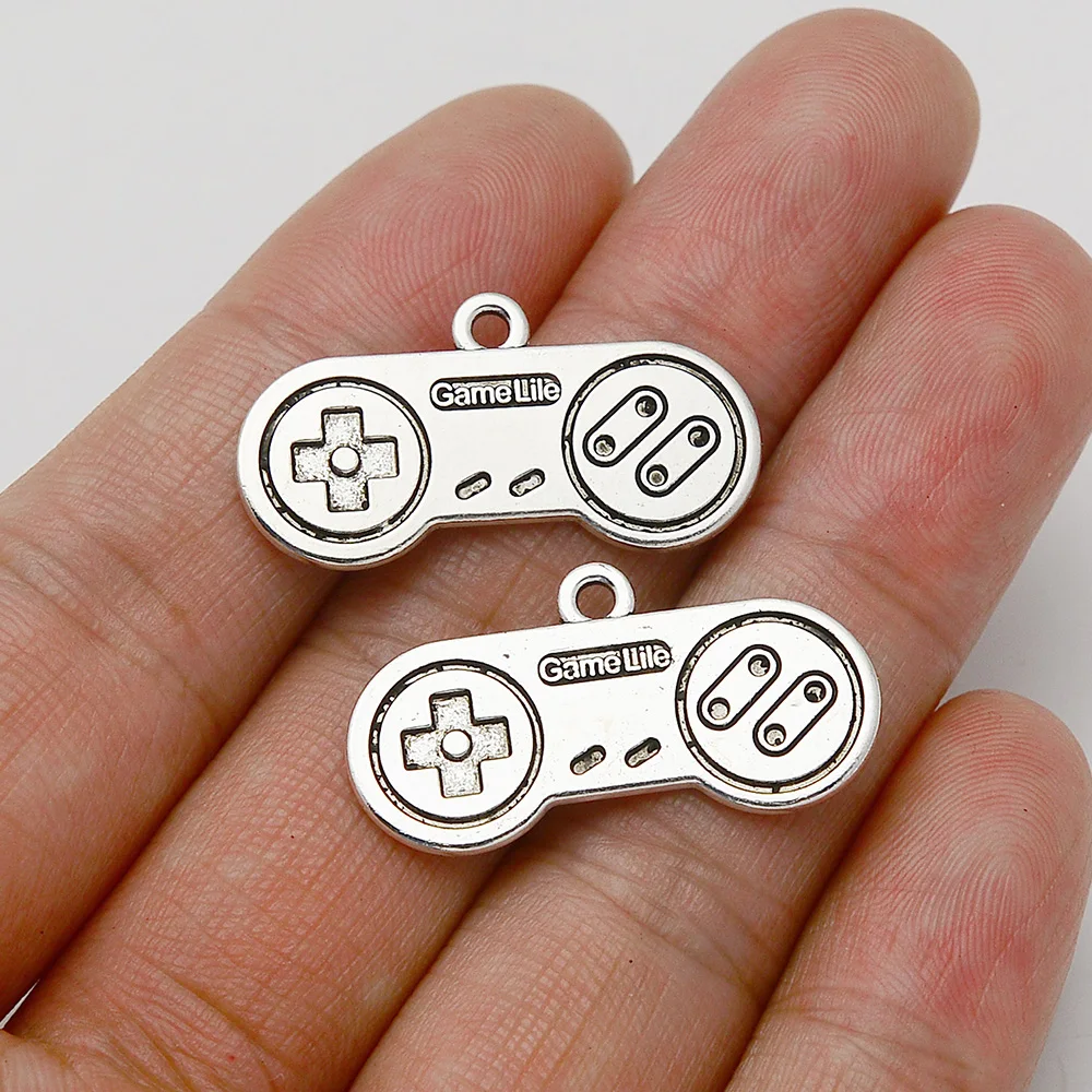 20 Stück/Lot 16x30mm Antik Silber Beschichtete Spielkonsolen-Anhänger Gamepad-Anhänger für DIY Armband Designer Großhandel Zubehör