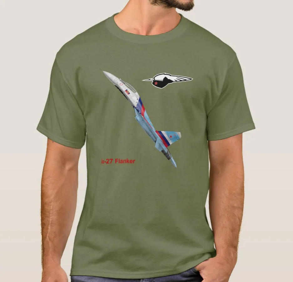 Russian Air Force Sukhoi Su-27 Flanker Fighter T-Shirt. Summer Cotton Short Sleeve O-Neck Mens T Shirt New S-3XL