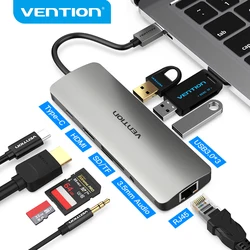 Vention USB-C HUB typu C HUB na USB 3.0 Thunderbolt 3 HDMI 3,5 mm Audio RJ45 Adapter do MacBook Pro Samsung Galaxy S9 USB C HUB