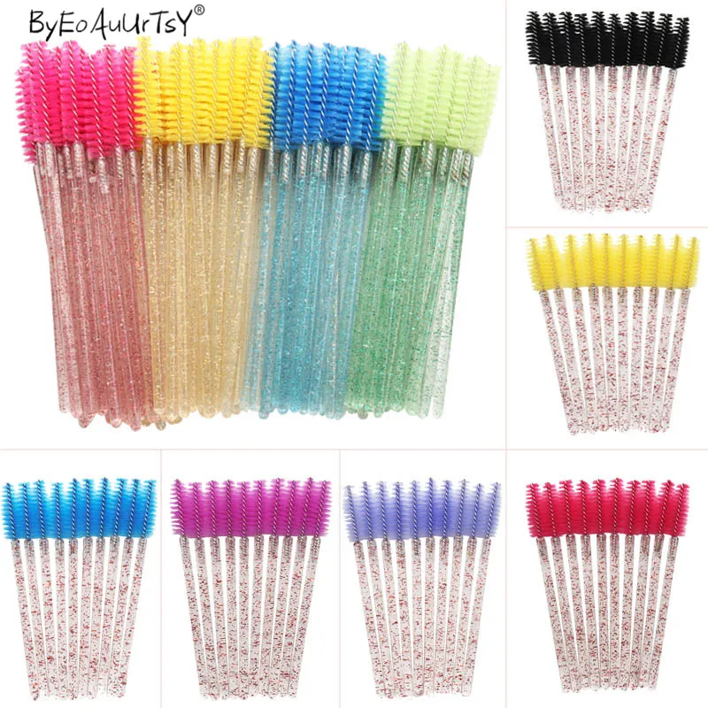 1000pcs Shiny Eyelash Brushes Makeup Brushes Disposable Mascara Wands Applicator Spoolers Eye Lashes Cosmetic Brush Makeup Tool