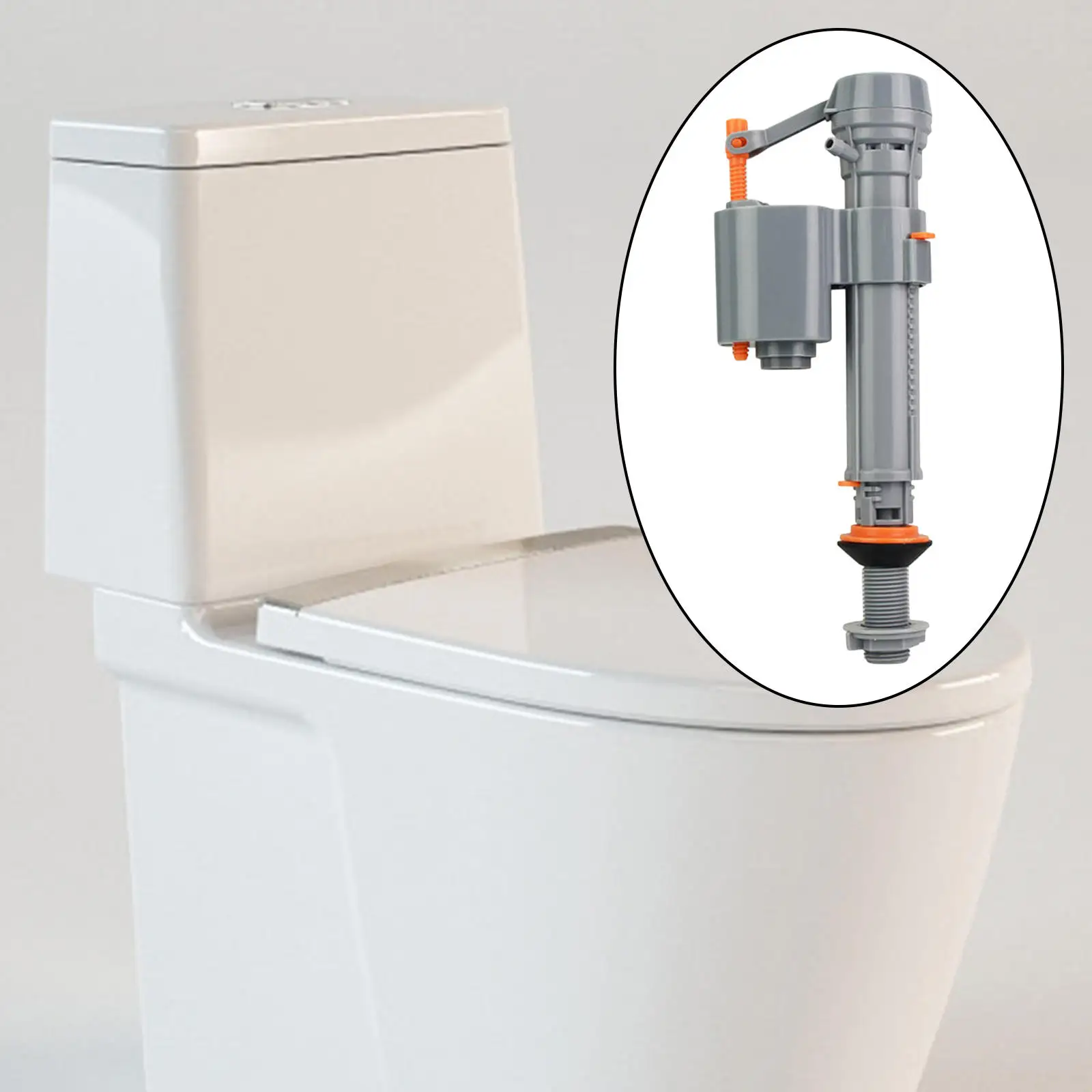 Toilet Fill Valve Easy Install Adjustable Height Bottom Siphon Fill Float for Replacement Parts