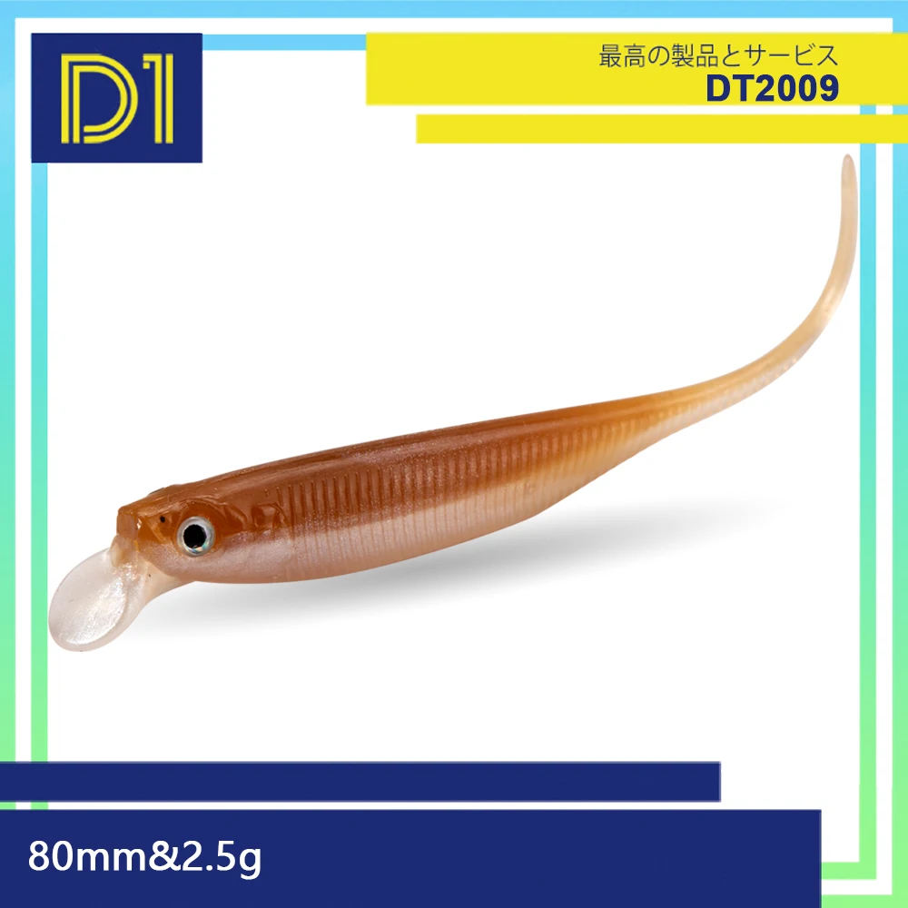 D1 Rolling Soft Lure 80mm 2.5g Floating Fishing The killer of freshwater bass Surface Baits Bionic lifelike fish