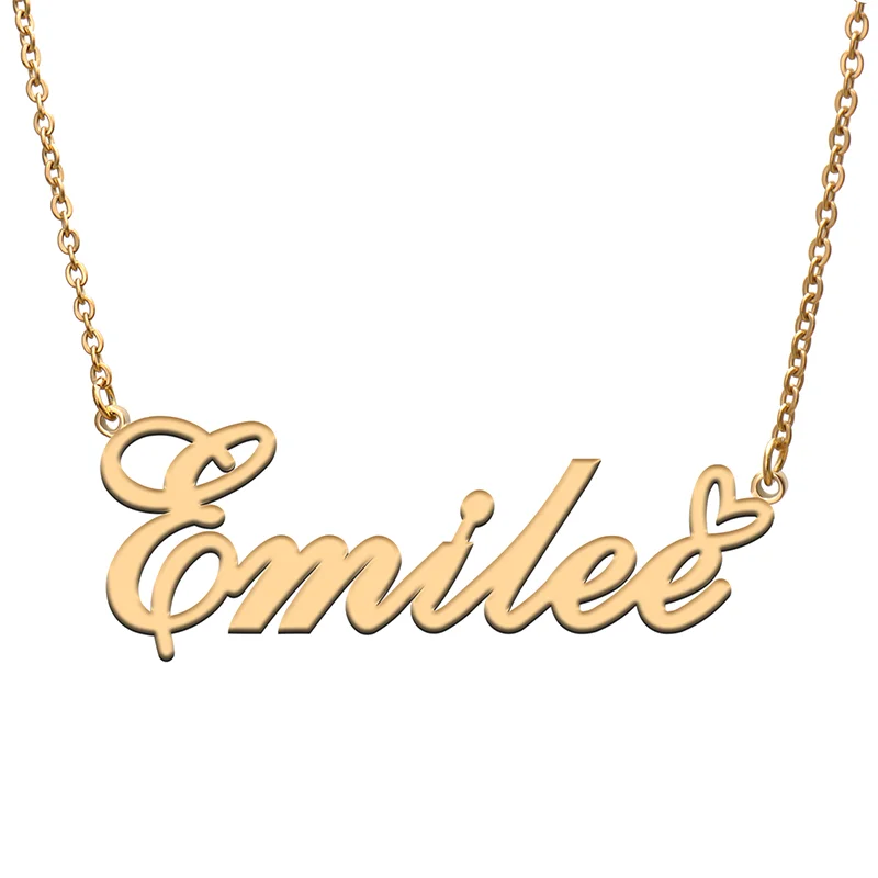 

Emilee именная бирка, ожерелье, персонализированное женское ожерелье для мамы, дочери, девушки, подруги, на день рождения, Рождество, подарок на вечеринку