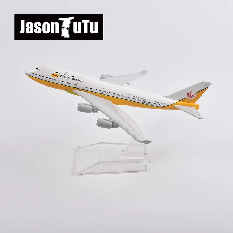 

JASON TUTU 16cm Royal Brunei B747 Airplane Model Plane Model Aircraft Diecast Metal 1/400 Scale Planes Dropshipping