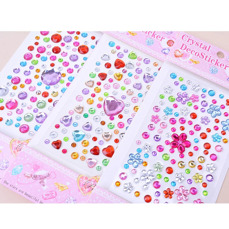 3D Gem Stickers Self Adhesive Jewel Crafts Sparkly Rhinestone Stickers Crystal Sticker for Kids DIY Decorations