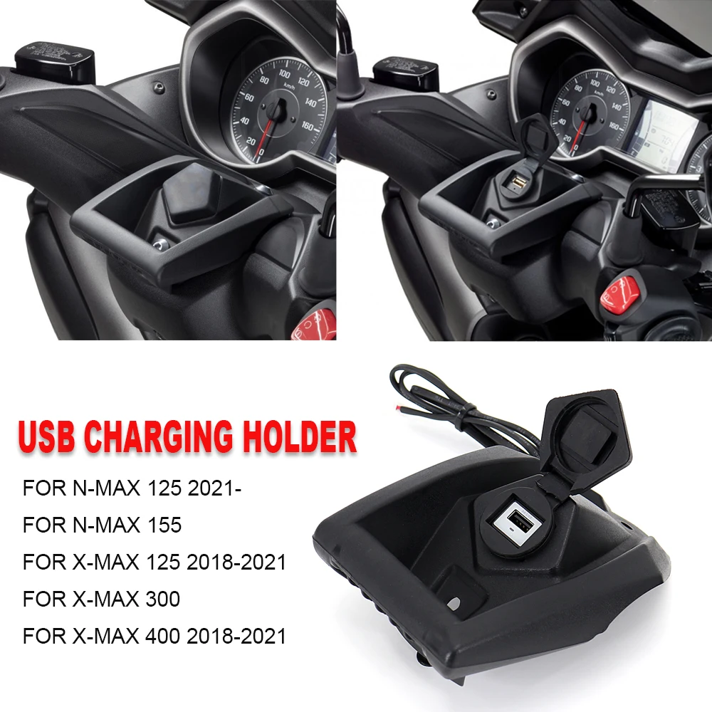 Motorcycle GPS Phone Navigation Bracket Wireless USB Charging Port Holder Mount For Yamaha xmax nmax 125 X-max 300 400 N-max 155