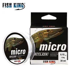 FISCH KÖNIG 30M MICRO Nylon Eis Angelschnur 0,08mm-0,25mm 2,9 LB-12,5 LB Extra starke Angelschnur Für Winter Eis Angeln
