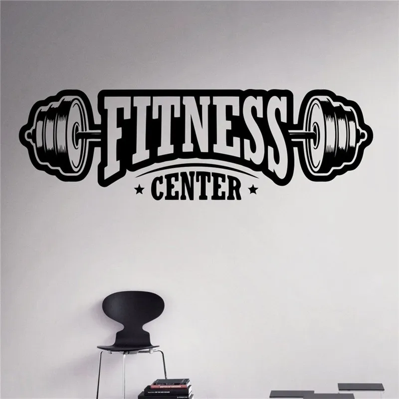 

Fitness Center Wall Decal, Workout Gym Vinyl Sticker, Healthy Lifestyle, Home Decor, Art Murals, Wall Decals