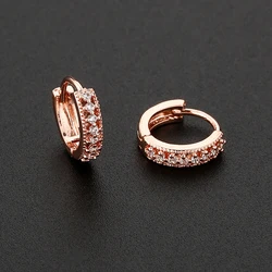 9mm Bohemian Tiny Hoop Earrings Micro Zirconia Stone Stud Small Huggies Earrings Piercing Jewelry For lady Girls