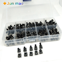 10 models 200pcs 6*6 Tact Switch Tactile Push Button Switch Kit, Height: 4.3MM~13MM DIP 4P micro switch 6x6 Key switch 6*6*5