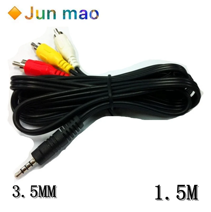 1PCS 3.5mm male to 3 lotus head male cable audio and video 1 minute 3av cable TV output 1 minute 3 lotus