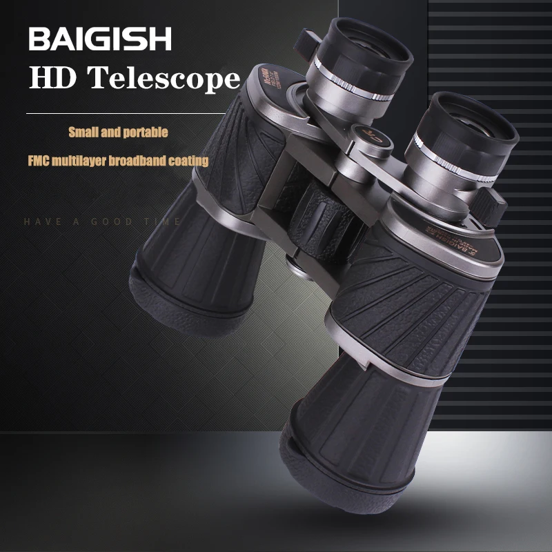 

BAIGISH 10X50 Powerful Binoculars Professional HD Large Eyepiece Binoculars Russian Military lll Night Vision Hunting Telescope