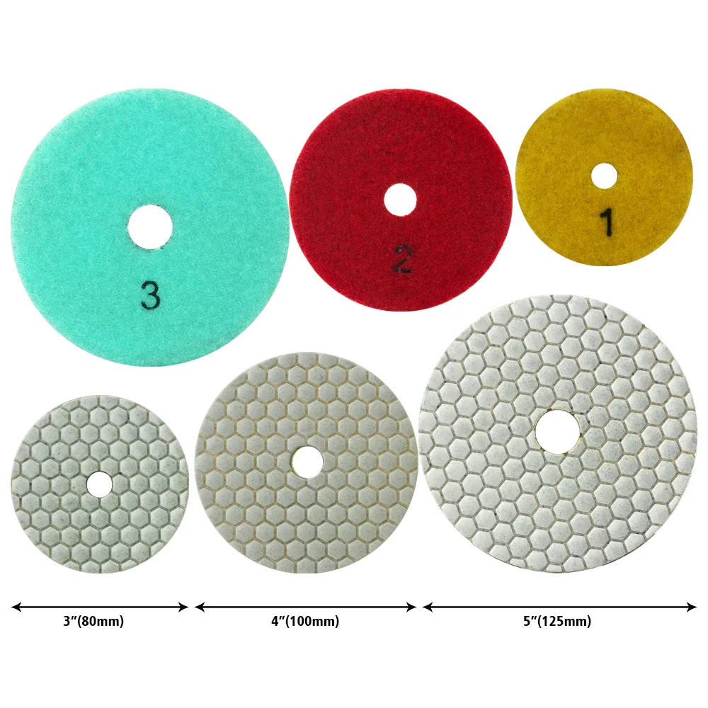 Tampone per lucidatura a secco a 3 D75mm-125mm s tampone per lucidatura a diamante flessibile per granito