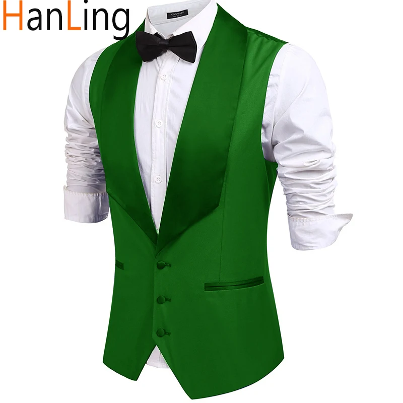 

Royal Blue Formal Waistcoat Wedding Tuxedo Black Shawl Lapel One-Piece Men's Suit Vest