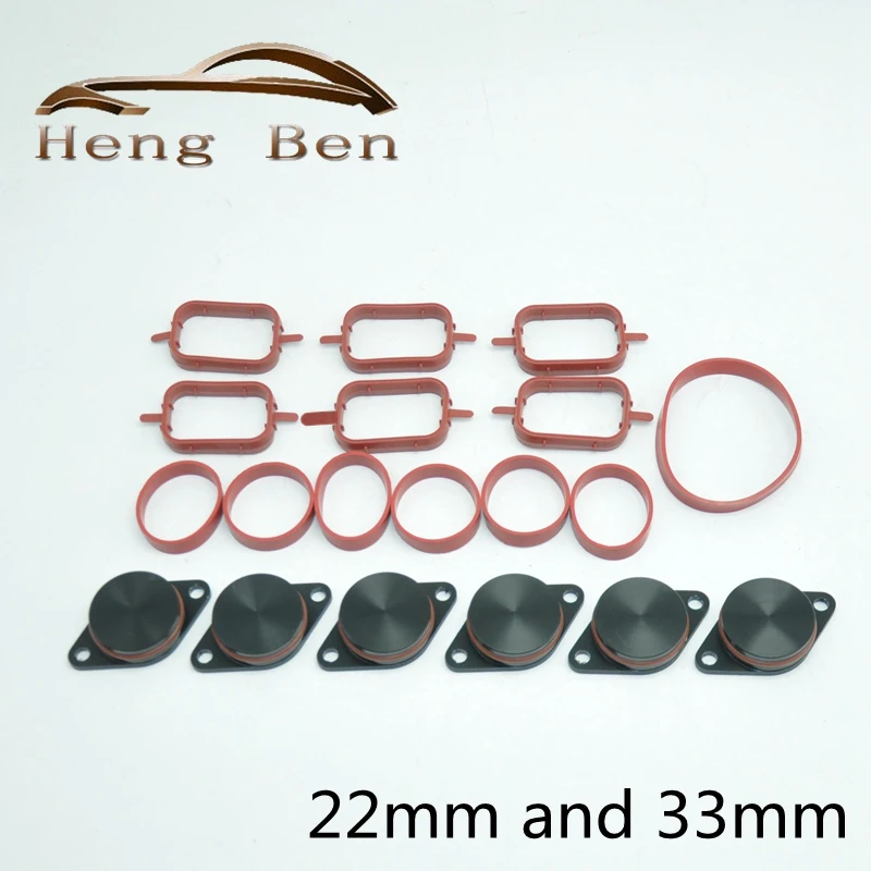 

22/33mm OEM design by aluminum For BMW Swirl Flap Blanking Plates seal with intake manifold gasket 6 cylinder