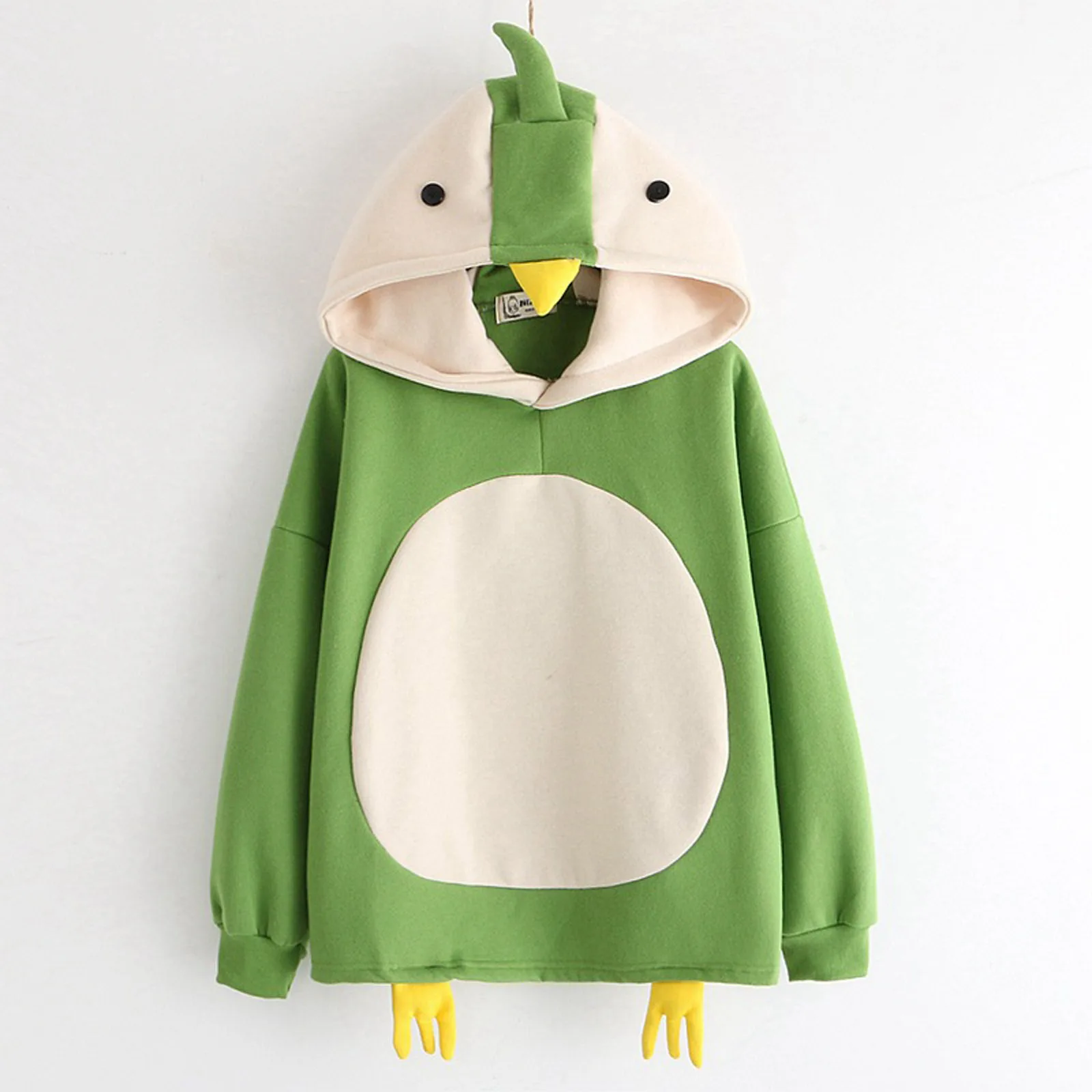 Winter Autumn New Woman 2021 Harajuku Fashion Cartoon Cute Chicken Plush Long Sleeve Hoodies For Female Pullover Top