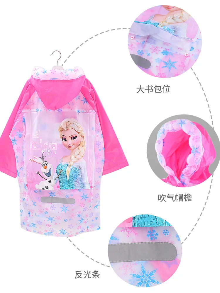 Impermeabile per bambini Disney cartoon poncho congelato Elsa mickey minnie impermeabile borsa da scuola per bambina bit impermeabile per studenti