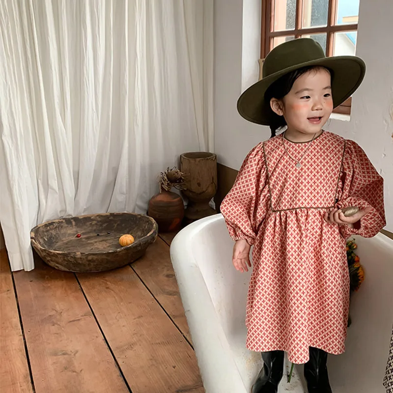 

Girl Dress Kids Baby Gown 2022 Long Sleeve Spring Autumn Toddler School Uniform Dresses Christmas Cotton Children Clothing