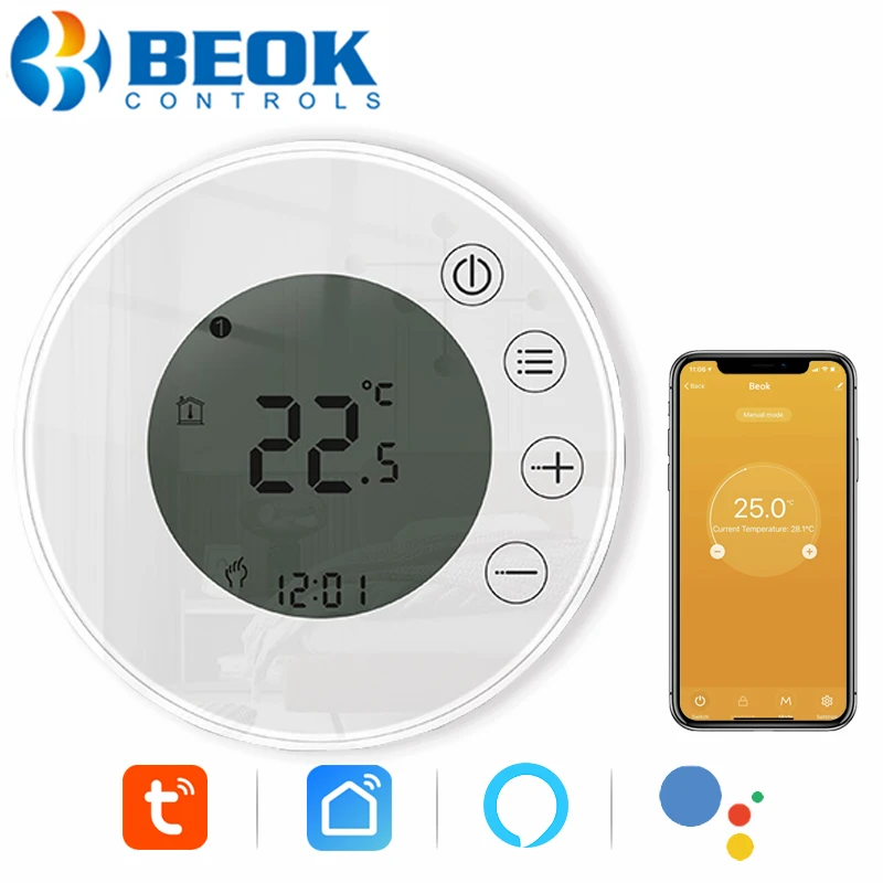 

Beok Tuya Thermostat Wifi For Gas Boiler Digital Smart Temperature Controller Room Heating 220V Works With Google Home Alex