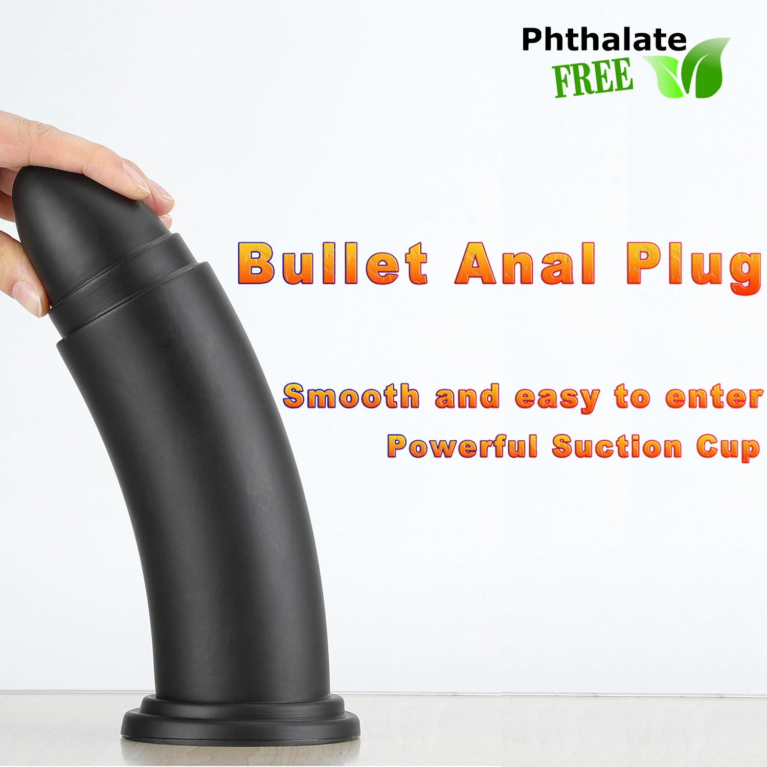 Black Large Bullet Anal Plug  Ass Massage Vaginal Masturbation Butt Plug Erotic Bullet Dildo Sex Toys for Women and Men