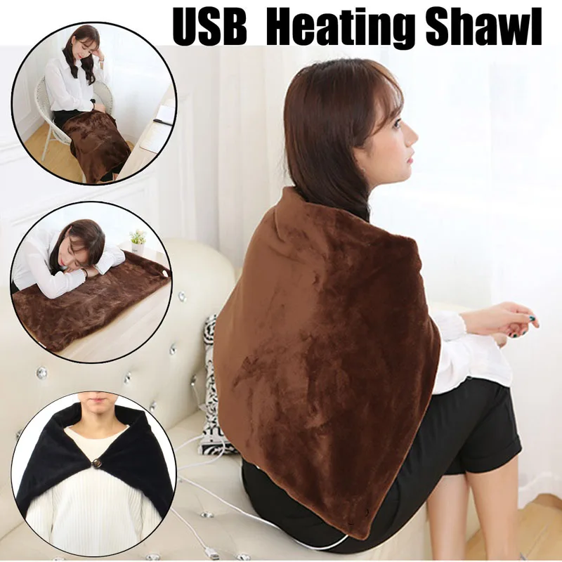 Car Home Electric Warming Heating Blanket Pad Shoulder Neck Mobile Heating Shawl USB Soft 5V 4W Ourdoor Soft Heated Shawl