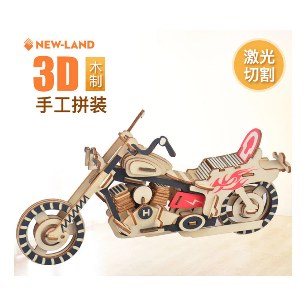 3D Puzzle DIY Creative BThunderbolt Harley motorcycle Wooden Model Building Kit Toy Hobby Gift for Kids Adult P72