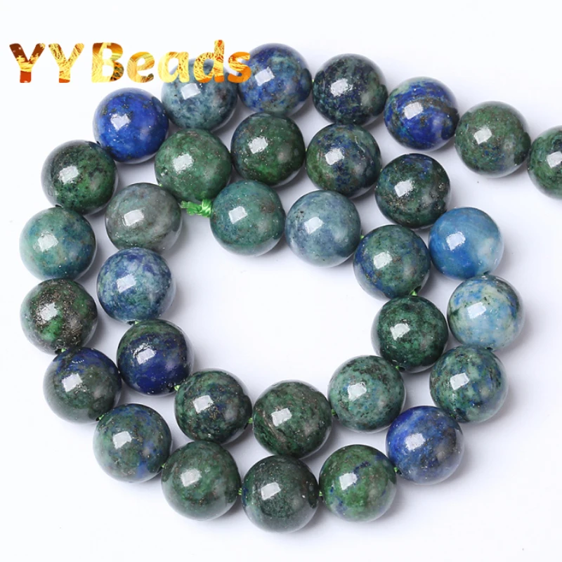 Natural Chrysocolla Azurite Stone Beads Phoenix Lapis Stone Round Loose Beads For Jewelry Making Bracelets Women Necklace 4-12mm