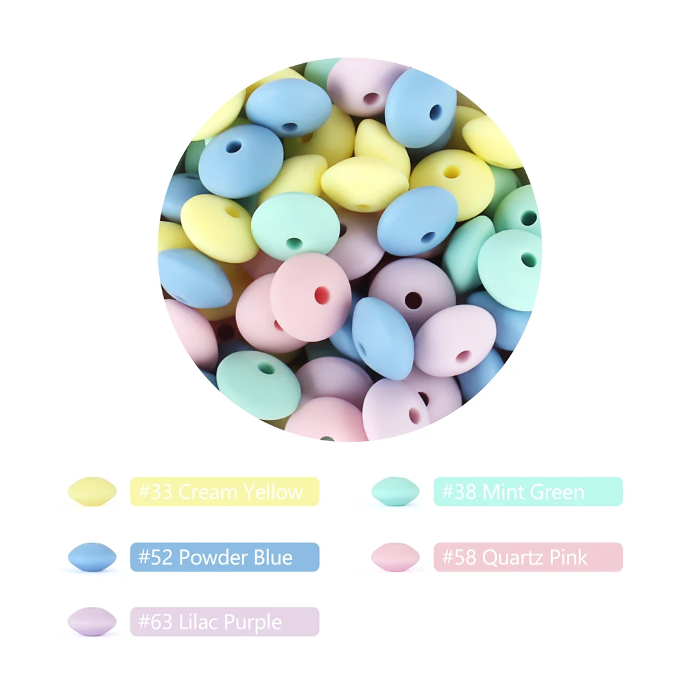 30pcs Baby Lentils Silicone Beads 12mm Baby Teethers Teething Beads BPA Free DIY Newborn Oral Care Rodent Pacifier Chain Pearls