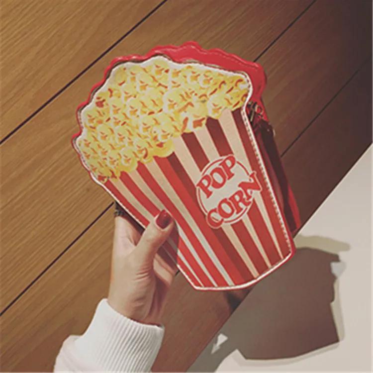 Creative Style Woman Hamburger Ice Cream shoulder bags Cupcake PU Chains Bags Cute Hamburger Popcorn Fries 3D Messenger Bags