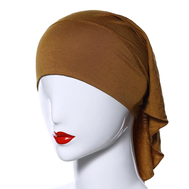 20 Colors Ramadan Modal Muslim Women Inner Hijab Caps Islamic Underscarf Hats Ninja Hijab Plain Hair Loss Hat Niquabs Bonnet New