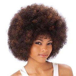 Perucas afro femininas, perucas afro curtas e macias para mulheres negras, cabelo sintético cacheado para festa de dança, cosplay com franja