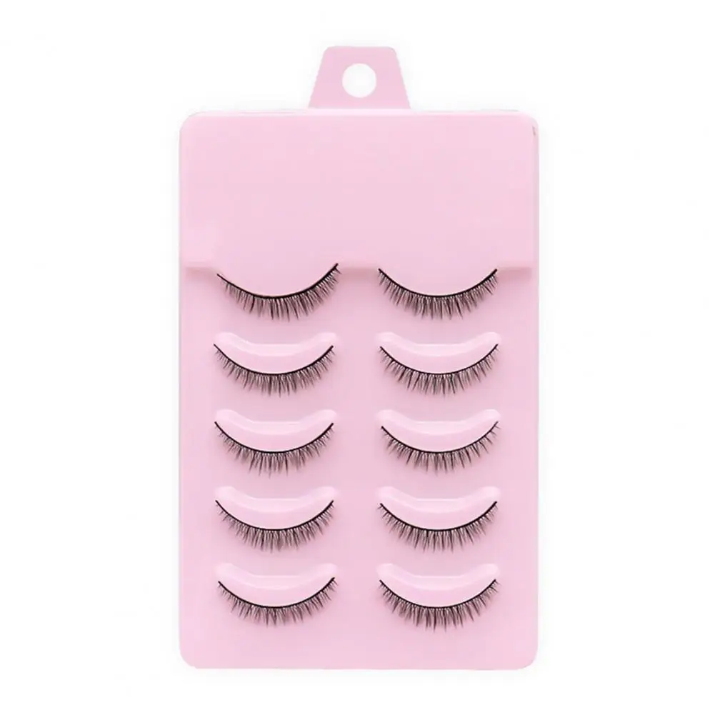 5Pairs False Eyelashes Nice-looking Cross Short Natural Fake Eyes Lashes Artificial Fiber Eyelash Extensions Makeup