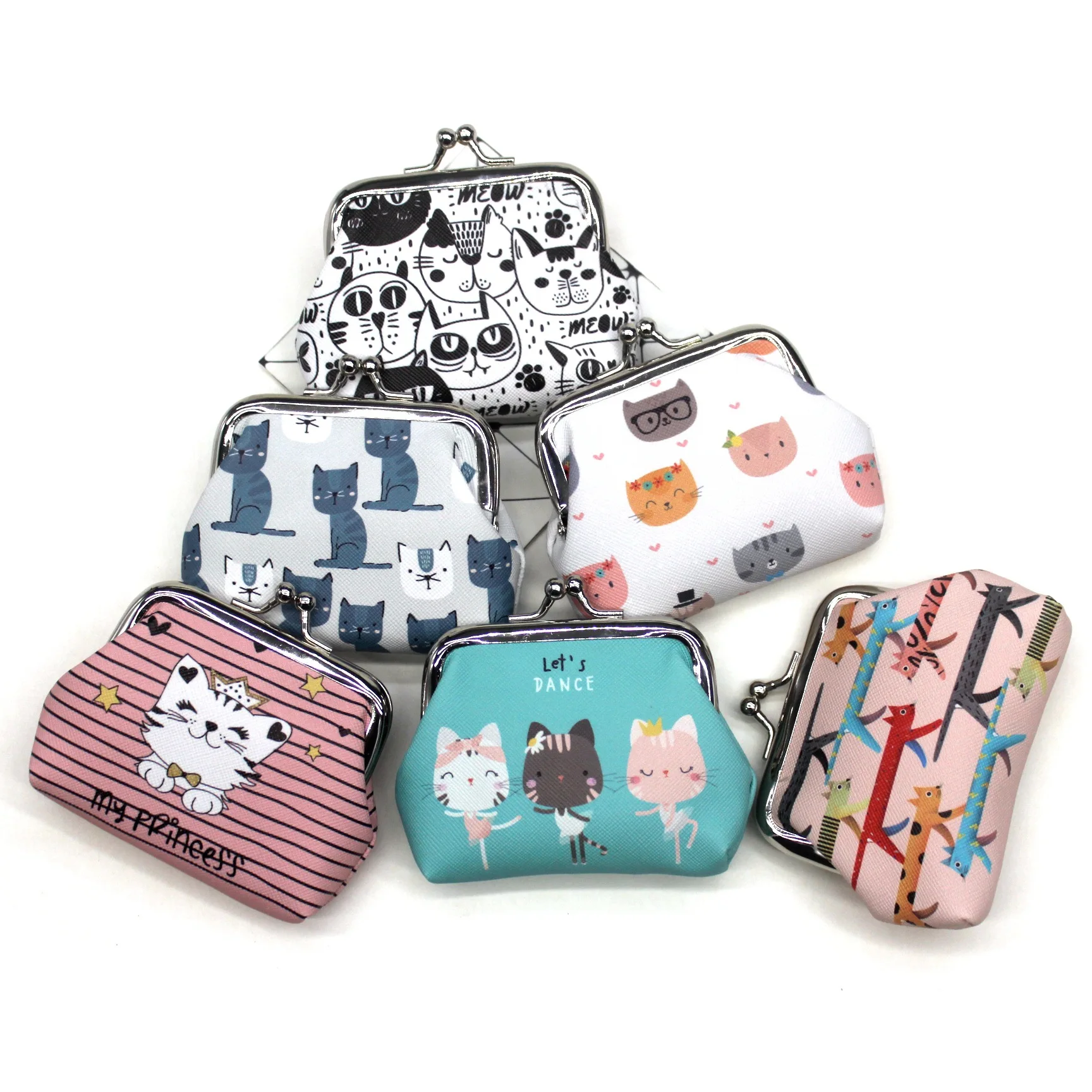 Mini portafogli da donna portamonete portamonete per bambini pochette per soldi borsa da donna Hasp portamonete Cute Girls Zero Wallet Carteir Cartoon Cat