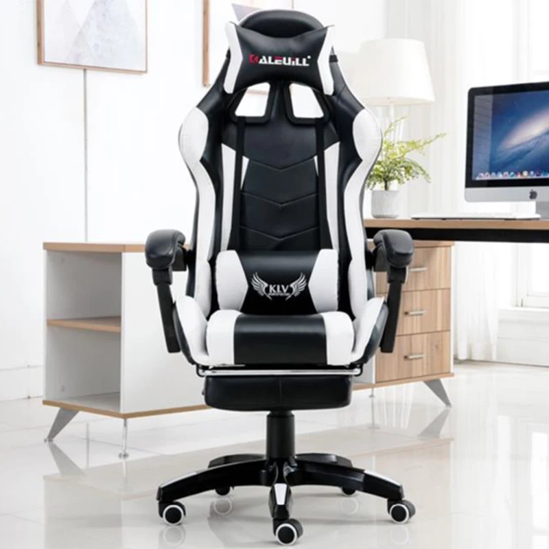 Gaming Chair компьютерное PU Leather Computer Chairs -Headrest Office Internet Lazy Lounge Chairs Home With Footrest кресло