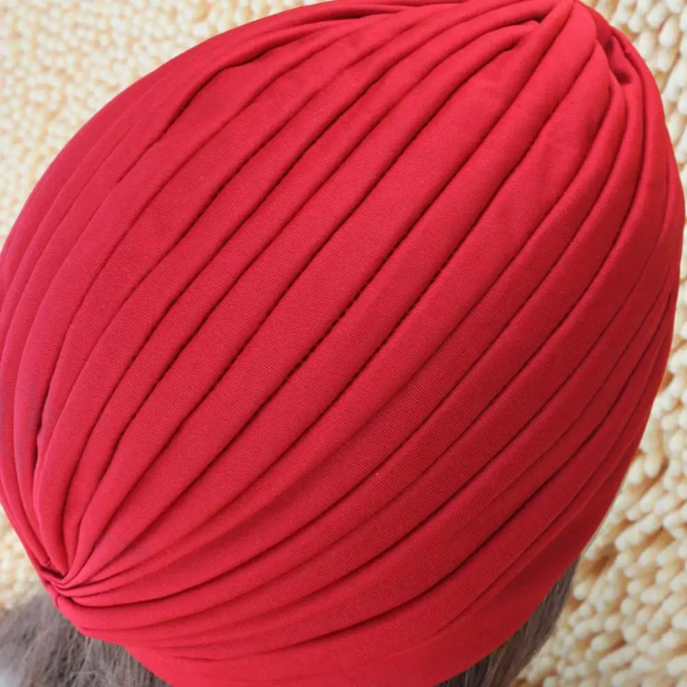 Wholesale Swimming Cap Elastic Nylon Turban Pool Bathing Hats For Outdoor Sports Yoga Elastic Polyeste Indian Turban Head Scarf image 4