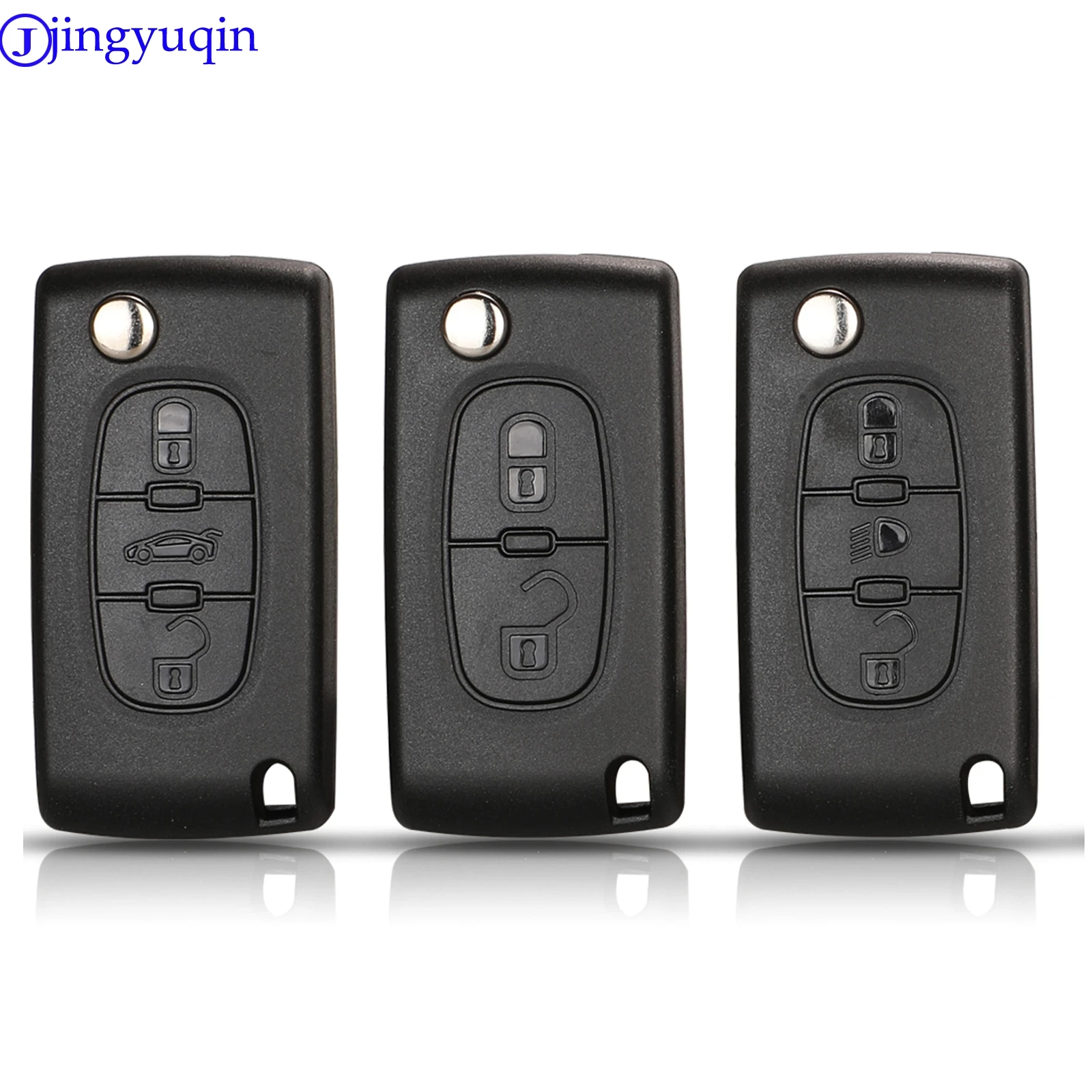 

jingyuqin Car Key Case Shell For Peugeot 307 407 308 607 For Citroen C2 C3 C4 C5 C6 C8 XSARA PICA CE523 HU83 CE536 VA2