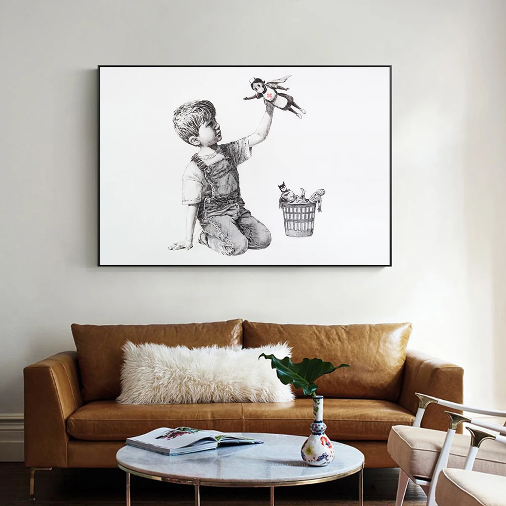 Banksy Game Changer Nurse Tribute Wall Art Canvas Painting Poster and Pictures for Office Hospital Living Room Bedroom Decor