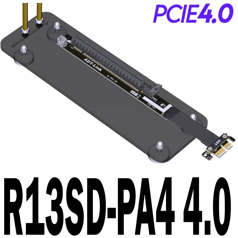 90 Derajat Kanan Siku PCIe 4.0X1 untuk X16 PCI Express Riser Kartu Extender Pita Kabel Pertambangan Kartu Grafis Vertikal Baseboard